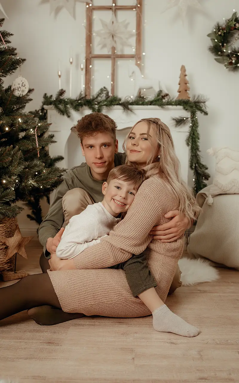 Weihnachtsfotoshooting Studio Familie